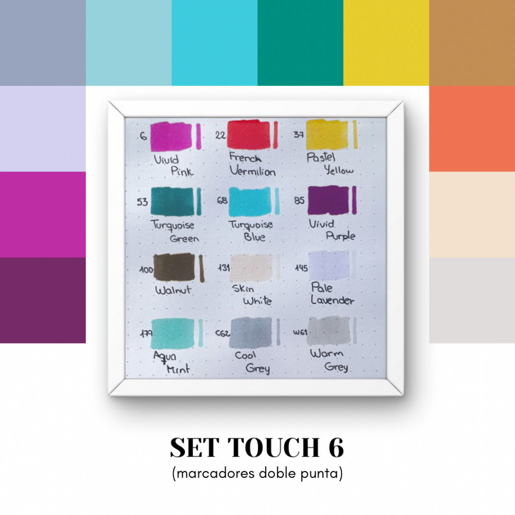 Set x 12 Marcadores Touch Doble punta