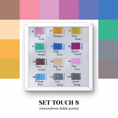 Set x 12 Marcadores Touch Doble punta