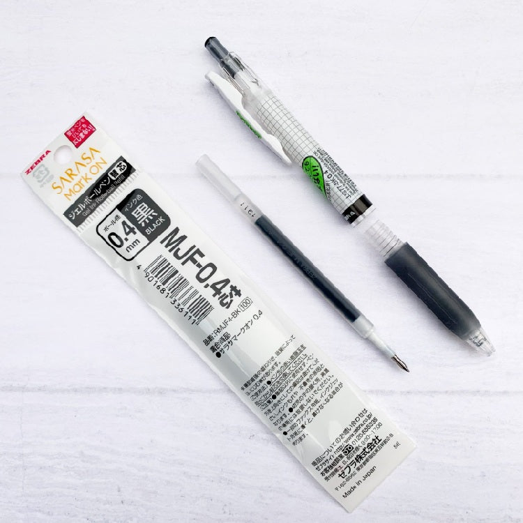 Refill para Sarasa Clip Mark On 0.4 mm, tinta negra