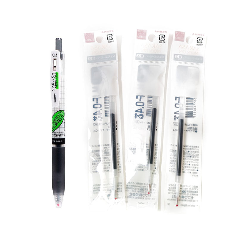Refill para Sarasa Clip Mark On 0.4 mm, tinta negra