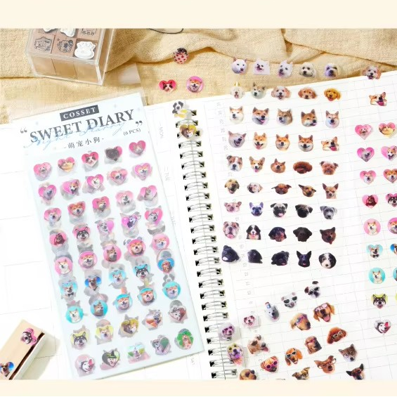 Sticker PET x 6 planchitas "Sweet Diary"