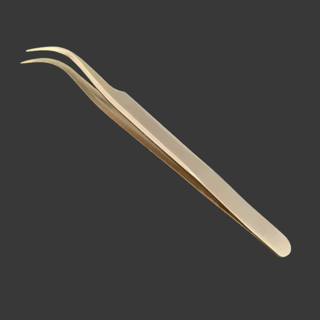 Pinza de Punta Curva Dorada "Golden"