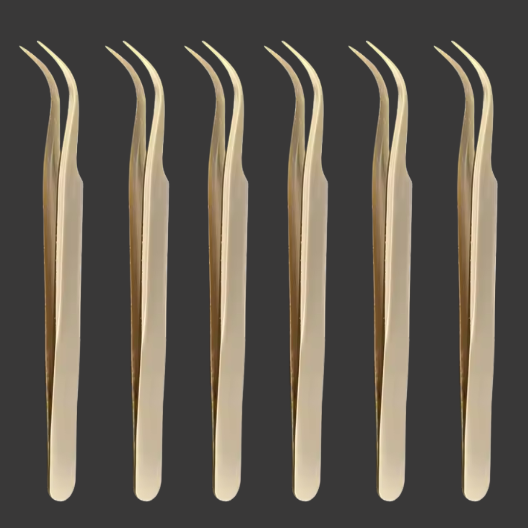 Pinza de Punta Curva Dorada "Golden"