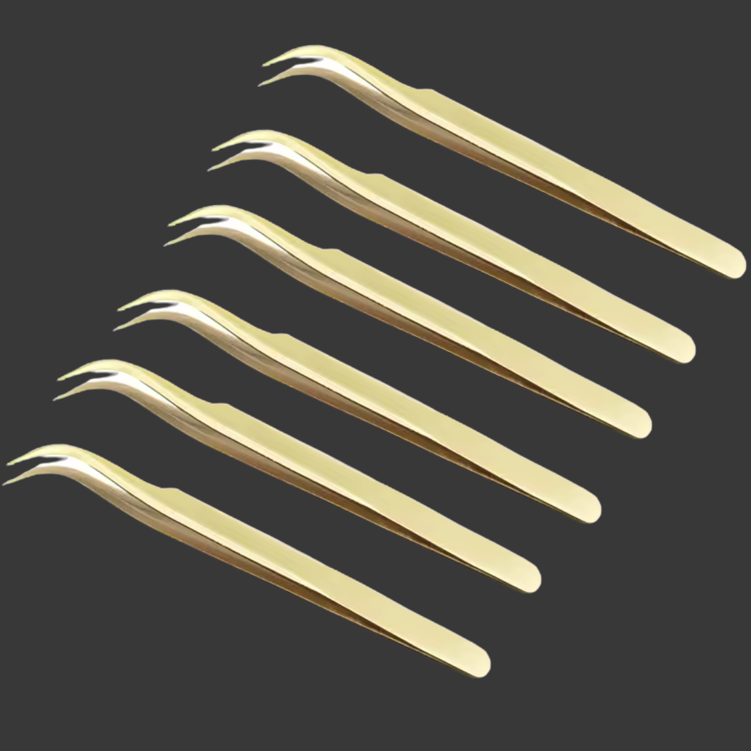 Pinza de Punta Curva Dorada "Golden"