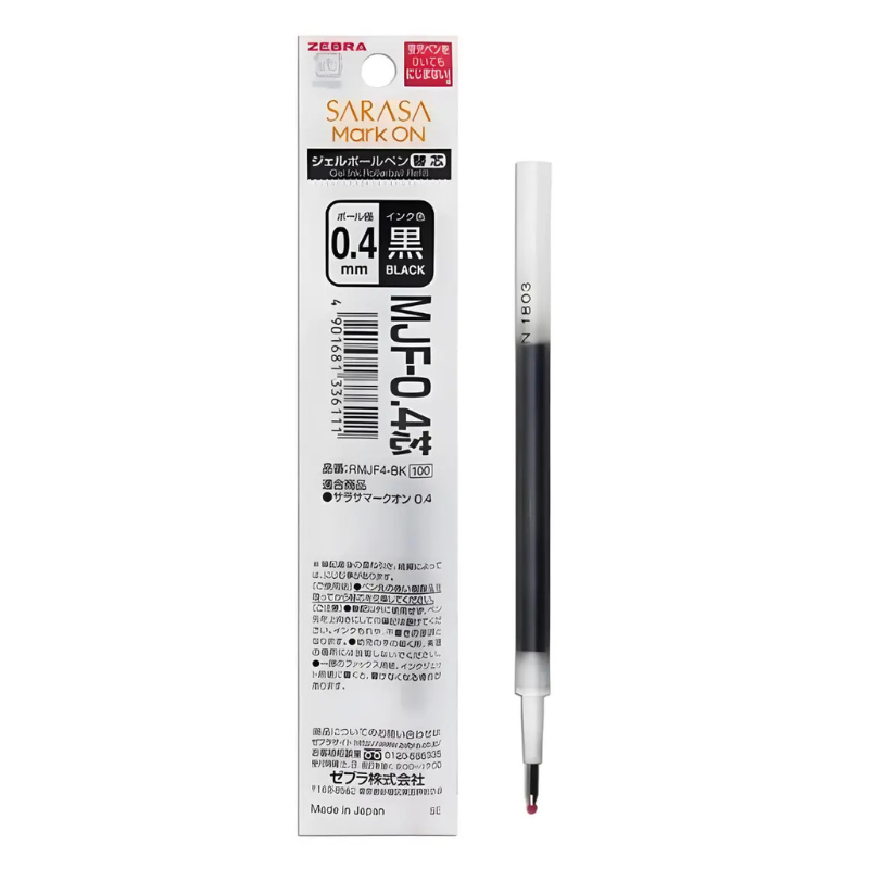 Zebra Sarasa Clip Mark On · Repuesto Tinta Negra