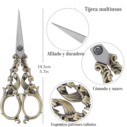 Tijera Vintage dorada "Áurea Clásica"