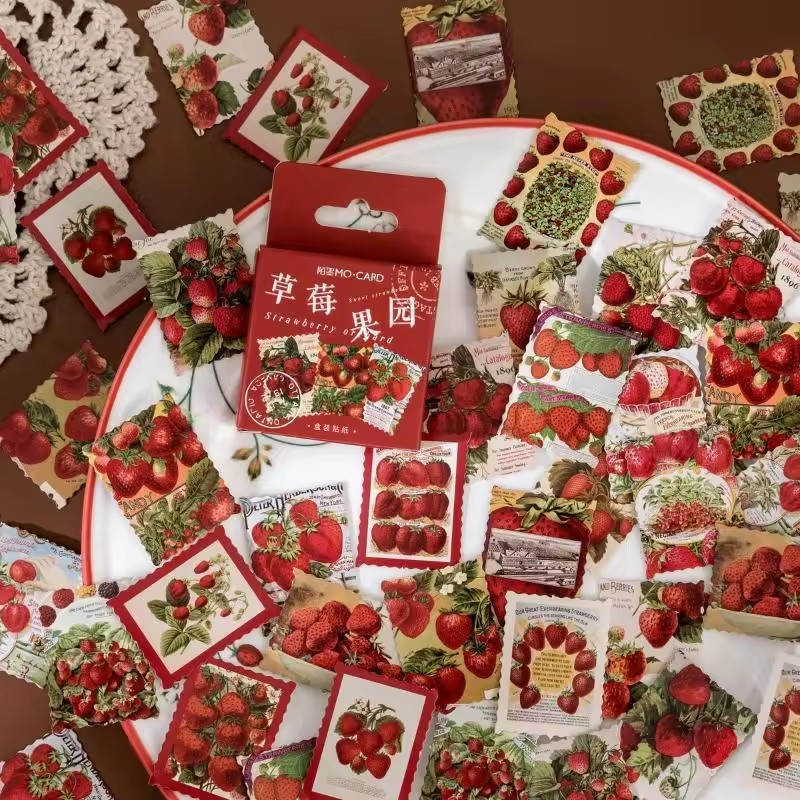 Cajita de 46 Stickers "Strawberry Orchard"