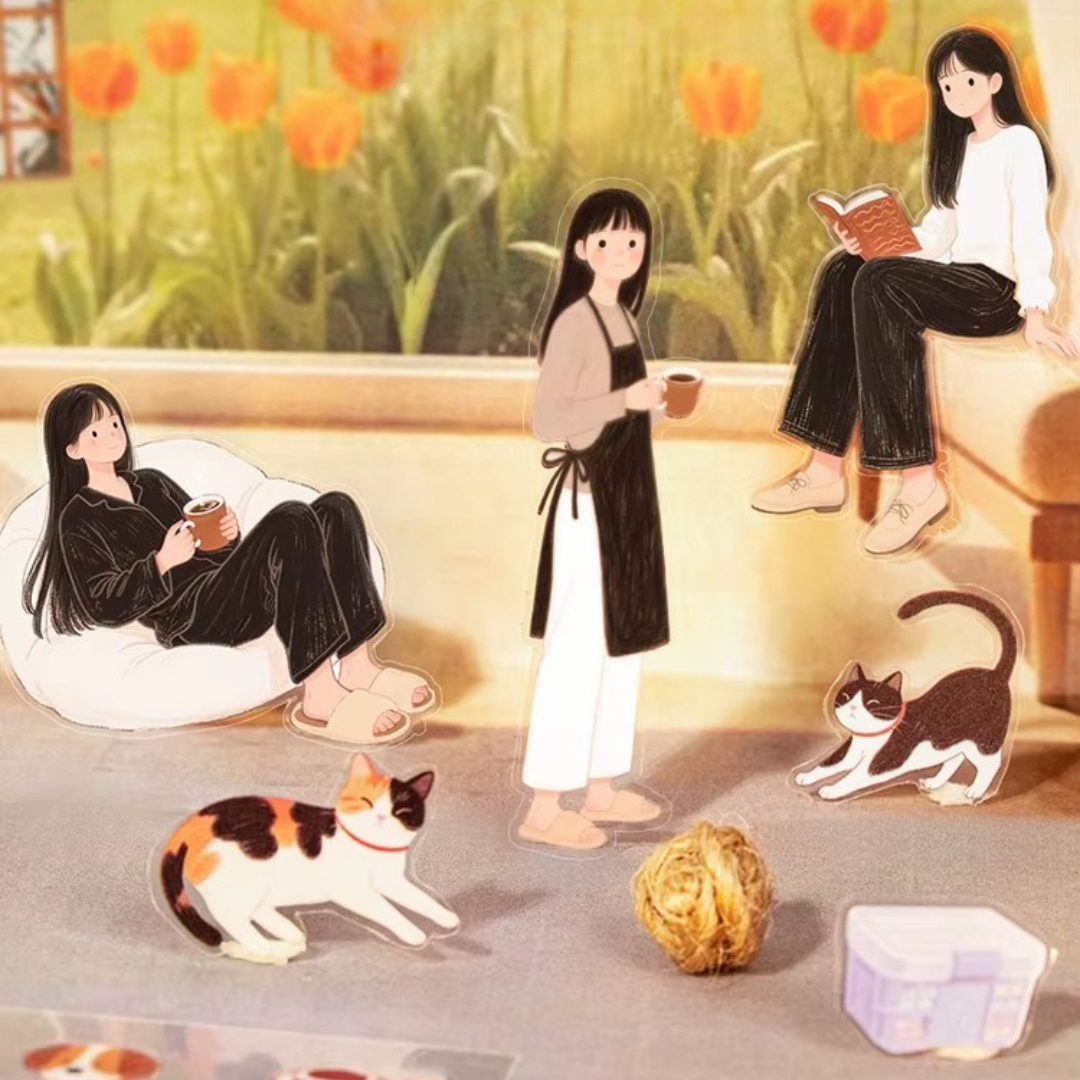 Stickers PET "😺🌸 Dulce Vida Gatuna"