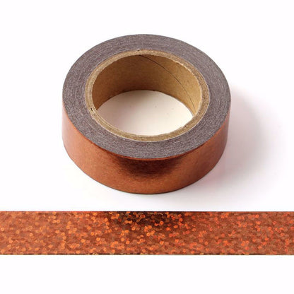 Cinta Washitape x 10 metros "Bronce Rainbow", foil bronce con efecto holográfico