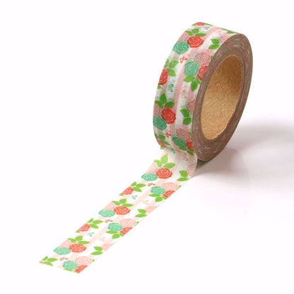 Cinta Washitape "Ramo de rosas", 15mmx10m