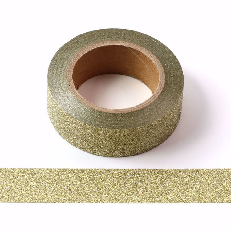 Cinta Washitape "Light Golden Glitter", con Glitter 15mmx10m.