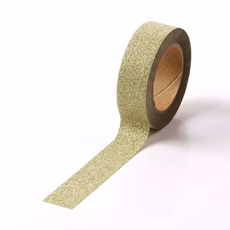 Cinta Washitape "Light Golden Glitter", con Glitter 15mmx10m.