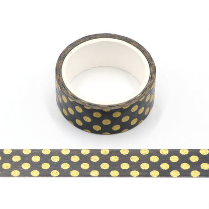 Cinta Washitape 15mmx3m "Sparkling Golden Dot" con Glitter Dorado