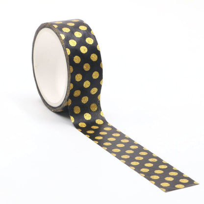 Cinta Washitape 15mmx3m "Sparkling Golden Dot" con Glitter Dorado