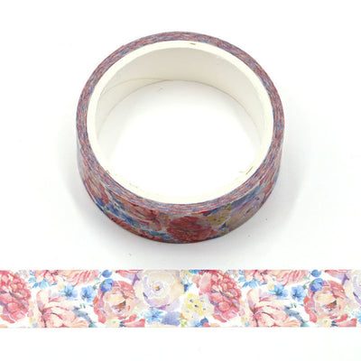 Cinta Washitape "Watercolor Flowers ", 15mmx5m.