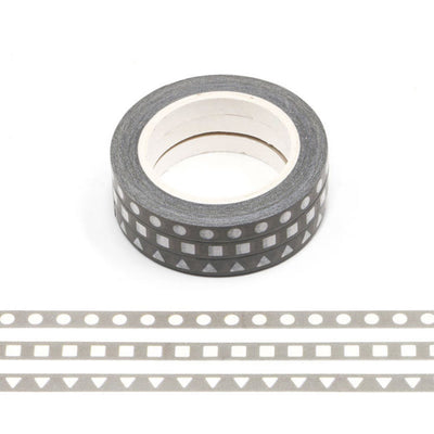 Set x 3 Cintas Washitape 5mmx10m "Plan in Grayscale"