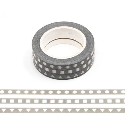 Set x 3 Cintas Washitape 5mmx10m "Plan in Grayscale"