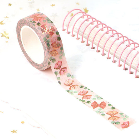 Cinta Washitape 15mmx10m"Pink Ribbons", con foil