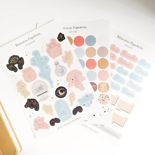 Stickers "Bullet Journal Collection", con foil (¡108 Stickers en total!)
