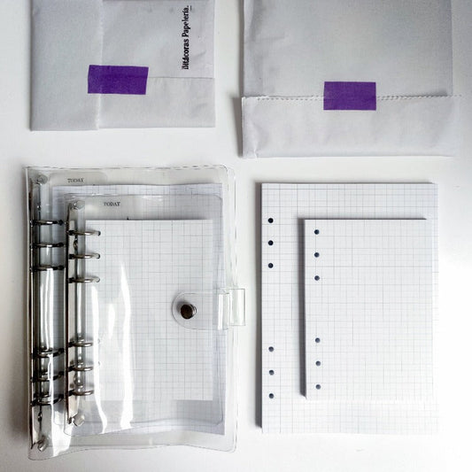 Accesorios Six Ring Binder Transparente, tamaño A5