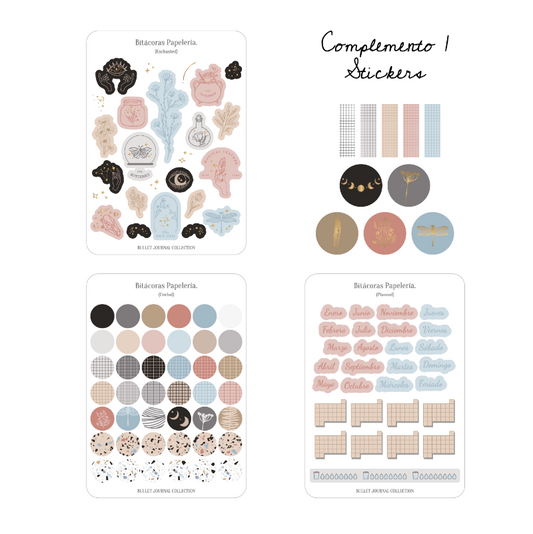 Stickers "Bullet Journal Collection", con foil (¡108 Stickers en total!)