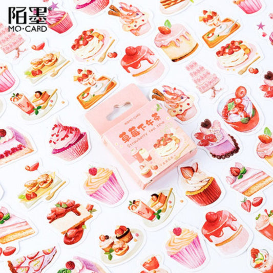 Cajita de 45 Stickers "Strawberry Tea Time”