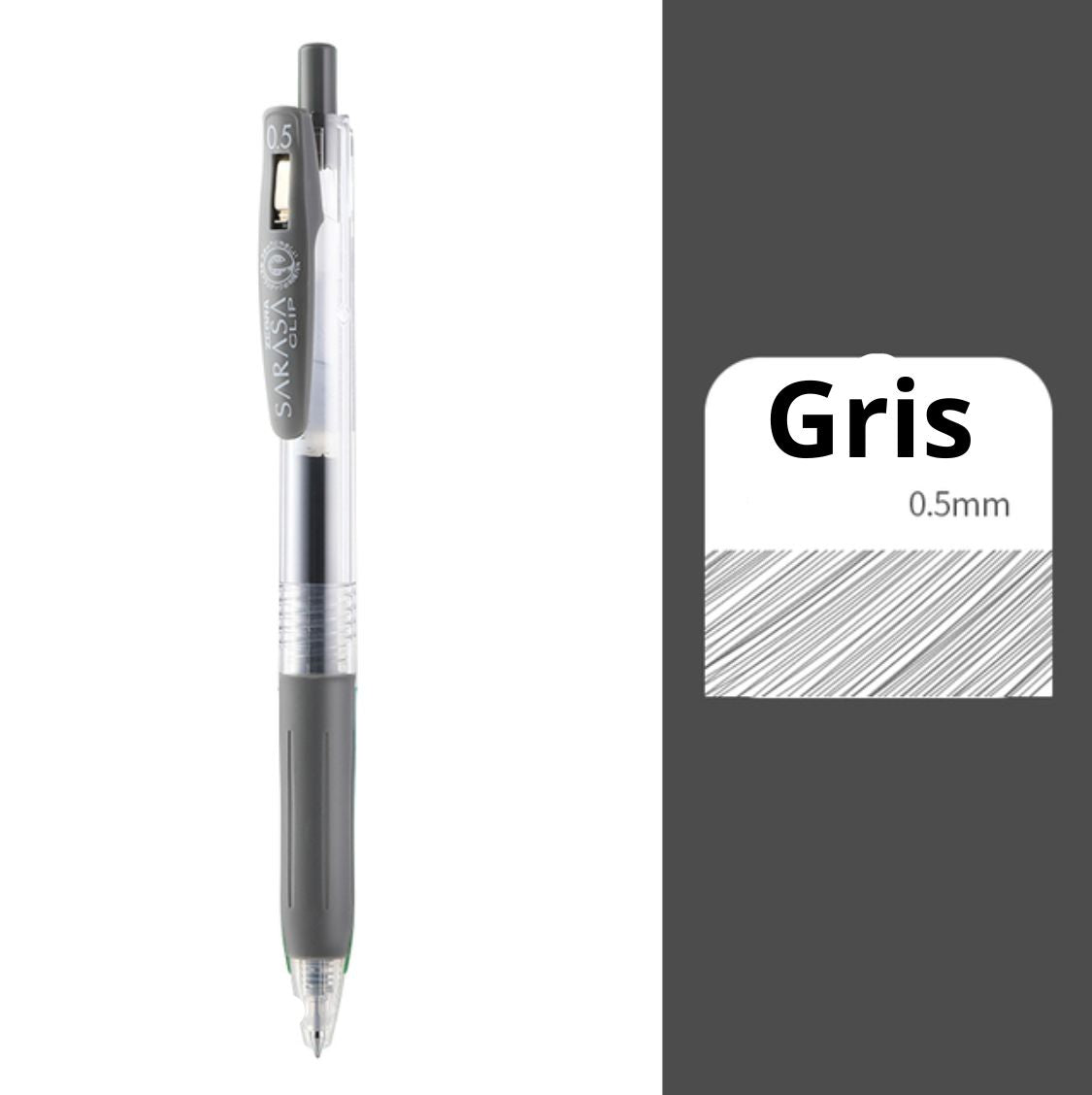 Sarasa Clip Gel Pen 0.5mm, tinta Gris