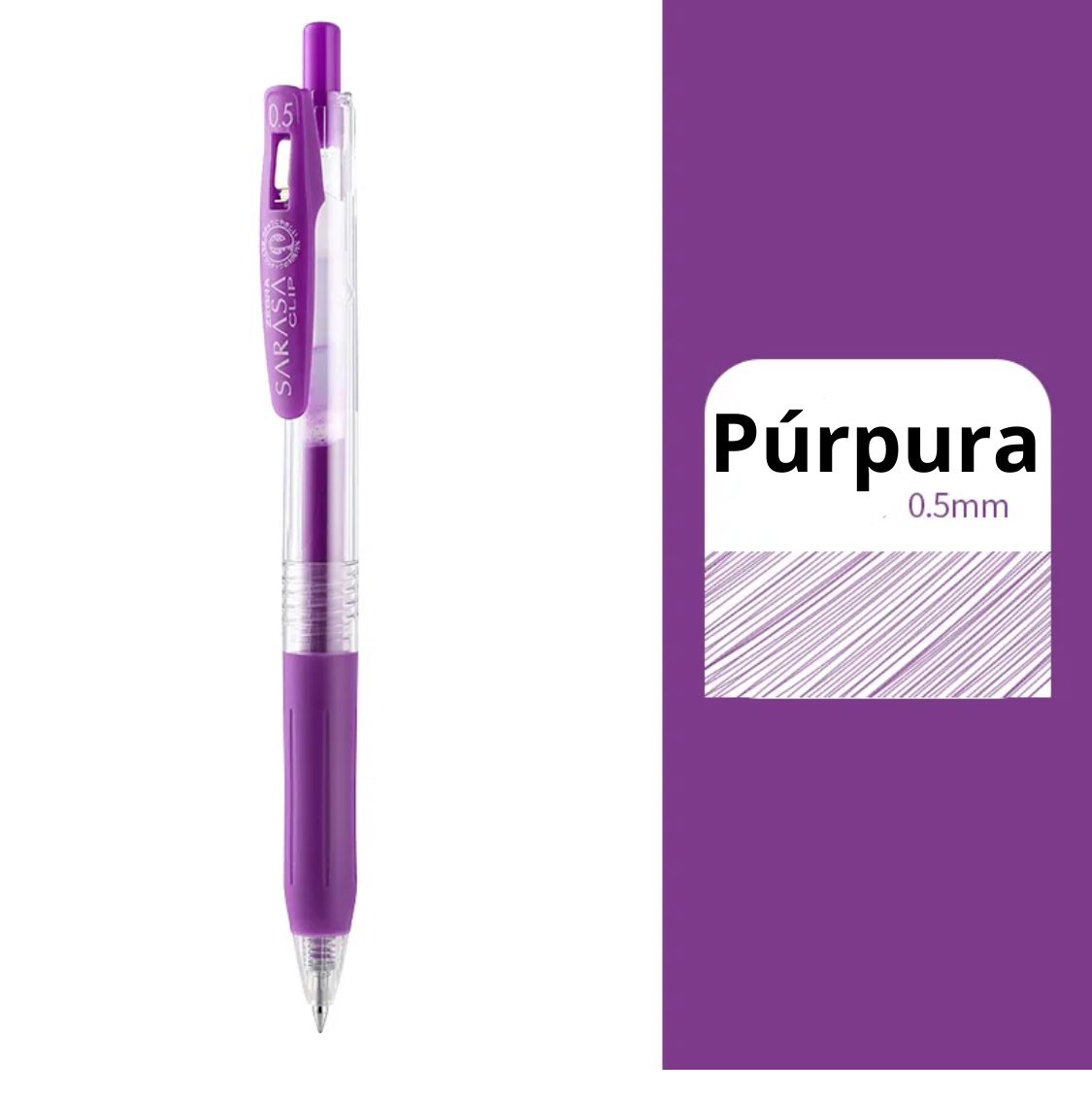 Sarasa Clip Gel Pen 0.5mm, tinta Púrpura