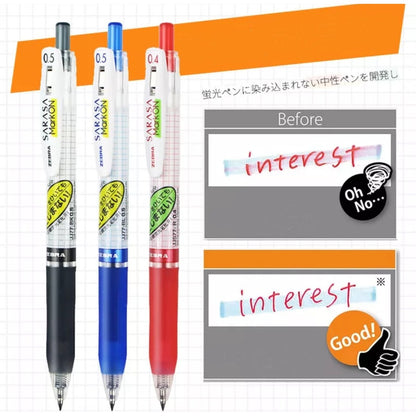 Zebra Sarasa Clip Mark On 0.5 mm y Refill · Tinta Negra