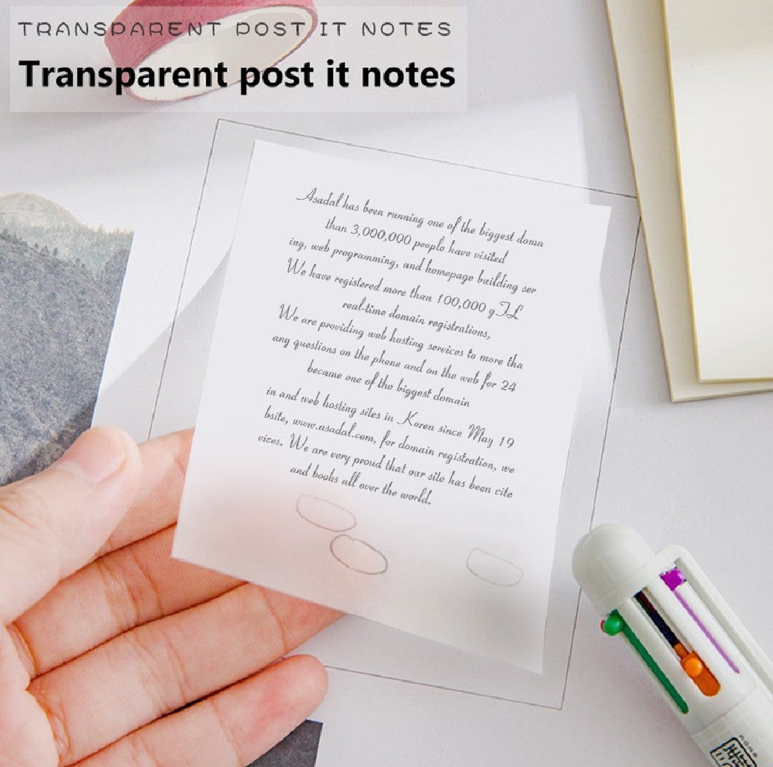 Sticky Notepads Traslúcidos "Clear & Pastel”