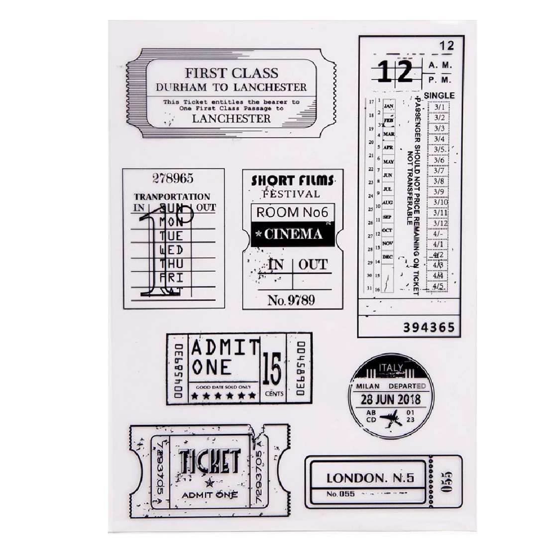Set de Sellos de Silicona "Tickets"
