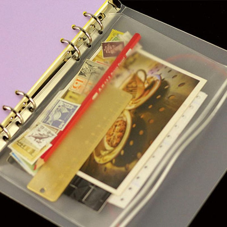 Accesorios Six Ring Binder Transparente, tamaño A5