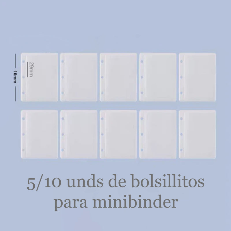 5/10 unidades de bolsillos para Minibinder