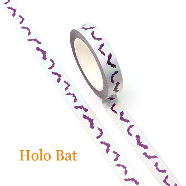 Cinta Washitape x 10m "Holo Bat", foil holográfico