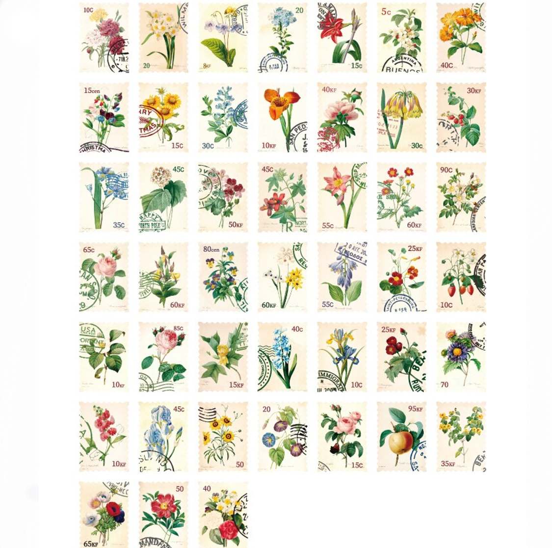 Cajita de Stickers "Vintage Plants"
