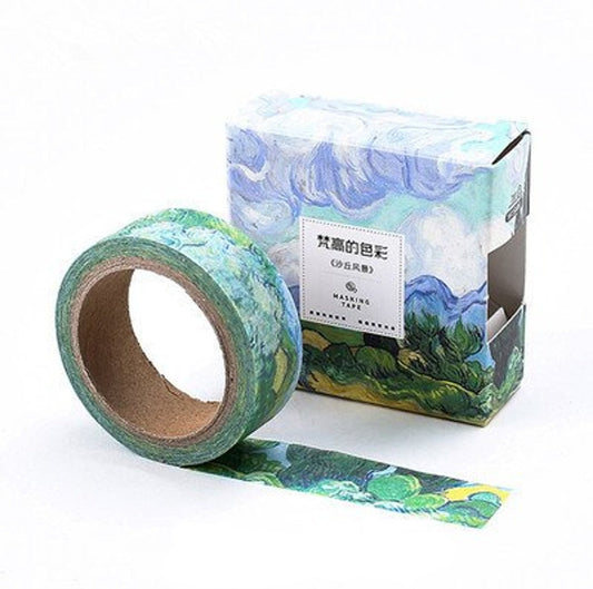 Cinta Washitape "Campo de trigo con Cipreses", colección Van Gogh